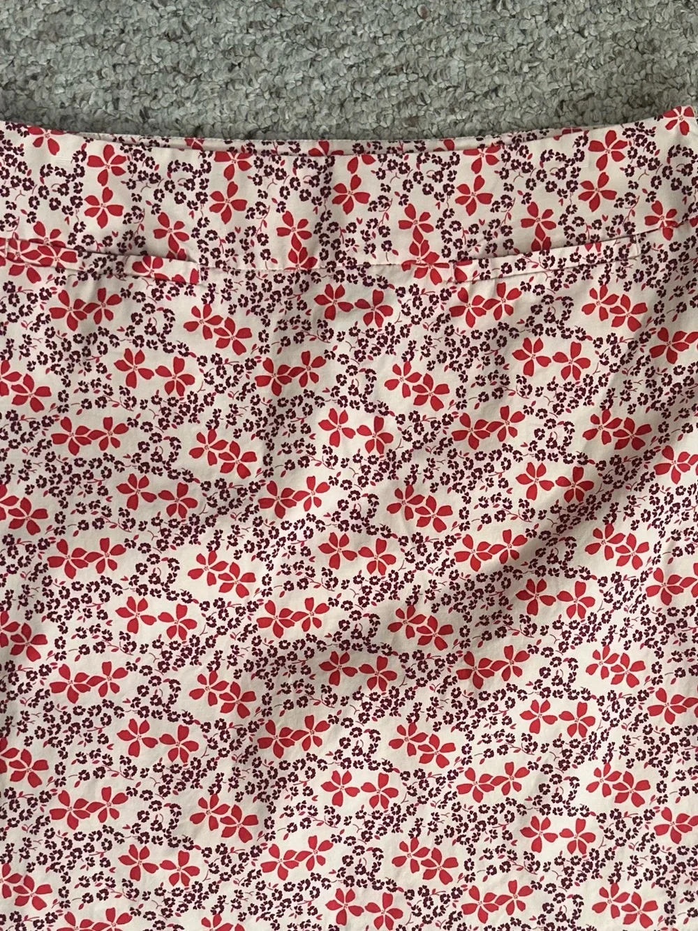 Gap A-Line Skirt Red & Purple Floral Size 10